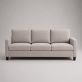 Divano lineare 3 posti in tessuto beige chiaro, 205 x 86 x 88 cm