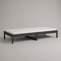 Letto singolo in acciaio nero con materasso bianco 90 x 200 cm, dimensioni complessive 205 x 95 x 40 cm, set da 2 pezzi