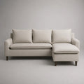 Divano angolare 3 posti con chaise longue destra, rivestimento in tessuto beige chiaro, 224 x 148 x 88 cm