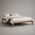 Struttura letto matrimoniale 160 × 200 cm in rovere massello, dimensioni esterne 166 × 206 × 35 cm, rovere naturale